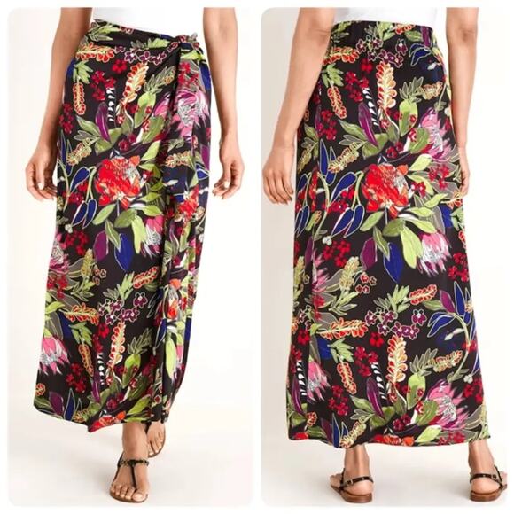 Chicos Botanical-Print floral vacation Sarong Size 2 / 12